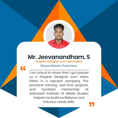 Jeevanandham S - Graphic Designer cum Video Editor placed at Dhyana Retreat, Puducherry
