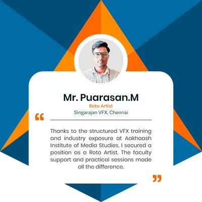 Puarasan M - Roto Artist placed at Singarajan VFX, Chennai