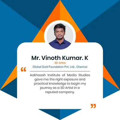 Vinoth Kumar K - 3D Artist placed at Global Gold Foundation Pvt. Ltd., Chennai